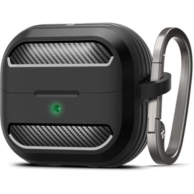 Spigen Capa Rugged Armor compatível com Samsung Galaxy Buds 3 Pro/Galaxy Buds 3 / Galaxy Buds 3 FE preto mate Spigen Capa Rugged Armor compatível com Samsung Galaxy Buds 3 Pro/Galaxy Buds 3 / Galaxy Buds 3 FE preto mate