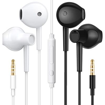 MAS CARNEY Auriculares estéreo intraurais com cabo com controlo de volume e microfone para smartphones MAS CARNEY Auriculares estéreo intraurais com cabo com controlo de volume e microfone para smartphones