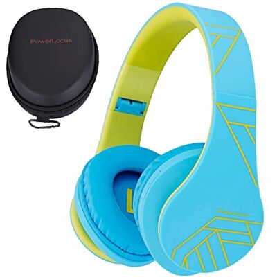 PowerLocus Auriculares para crianças, Auriculares Bluetooth para crianças, com Volume Limitado de 85DB, Dobráveis, com Microfone, Ranhura Micro SD, Auscultadores Sem Fios e com Cabo, com Estojo PowerLocus Auriculares para crianças, Auriculares Bluetooth para crianças, com Volume Limitado de 85DB, Dobráveis, com Microfone, Ranhura Micro SD, Auscultadores Sem Fios e com Cabo, com Estojo