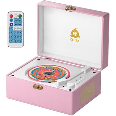 KLIM Retro Reproductor CD Portátil con Altavoces, Bluetooth, USB, Diseño Vintage Entrada AUX e saída para auriculares, conexão sem fio 5,3, bateria recarregável de 2000 mAh com carregamento rápido tipo C KLIM Retro Reproductor CD Portátil con Altavoces, Bluetooth, USB, Diseño Vintage Entrada AUX e saída para auriculares, conexão sem fio 5,3, bateria recarregável de 2000 mAh com carregamento rápido tipo C