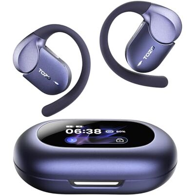TOZO Open X2 Pro Auriculares abertos, áudio espacial 3D seguimento de LDAC Hi-Res de 15,4 mm, áudio espacial, ecrã táctil de 1,75", eixo duplo ajustável, IPX7, 36H, App EQ, IA e saúde cervical TOZO Open X2 Pro Auriculares abertos, áudio espacial 3D seguimento de LDAC Hi-Res de 15,4 mm, áudio espacial, ecrã táctil de 1,75", eixo duplo ajustável, IPX7, 36H, App EQ, IA e saúde cervical