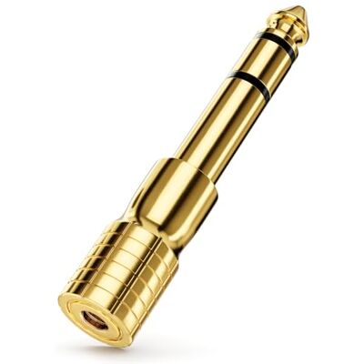 deleyCON Adaptador Jack de 3,5 mm a 6,35 mm, conector aux estéreo contactos banhados a ouro, para auriculares, altifalantes, guitarra, amplificador HiFi, teclado, mesa de mistura, etc. deleyCON Adaptador Jack de 3,5 mm a 6,35 mm, conector aux estéreo contactos banhados a ouro, para auriculares, altifalantes, guitarra, amplificador HiFi, teclado, mesa de mistura, etc.