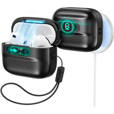 ESR Funda AirPods Pro 3 (2025), Compatible con MagSafe, Cierre Magnético Compatível com AirPods Pro 3 (2025), compatível com MagSafe, proteção total contra quedas com cordão, série Pulse FlickLock ESR Funda AirPods Pro 3 (2025), Compatible con MagSafe, Cierre Magnético Compatível com AirPods Pro 3 (2025), compatível com MagSafe, proteção total contra quedas com cordão, série Pulse FlickLock