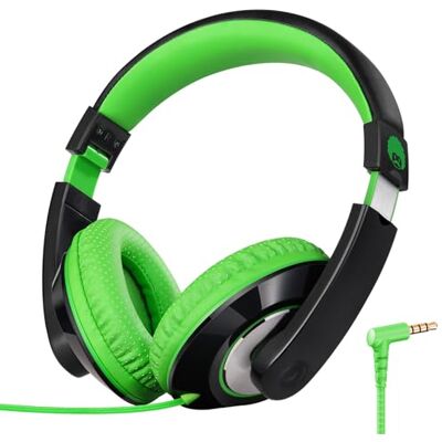 RockPapa Auscultadores Crianças, Auscultadores com Cabo Infantis, Dobrável, Ajustável, Ligação de 3,5 mm, Som Estéreo, Auscultadores Over Ear para Crianças para Escola/Tablet/Viagem/Telefones, Verde RockPapa Auscultadores Crianças, Auscultadores com Cabo Infantis, Dobrável, Ajustável, Ligação de 3,5 mm, Som Estéreo, Auscultadores Over Ear para Crianças para Escola/Tablet/Viagem/Telefones, Verde