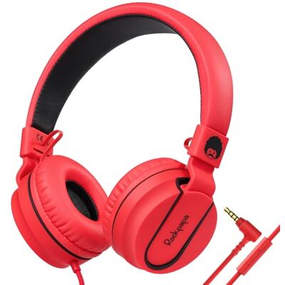 RockPapa Auriculares On-Ear, Auriculares com Cabo e Microfone, Leves, Confortáveis e Dobráveis Fones de Ouvido para Crianças, Estudantes, Adolescentes, para PC/Mac/portátil/telefone/DVD Preto RockPapa Auriculares On-Ear, Auriculares com Cabo e Microfone, Leves, Confortáveis e Dobráveis Fones de Ouvido para Crianças, Estudantes, Adolescentes, para PC/Mac/portátil/telefone/DVD Preto