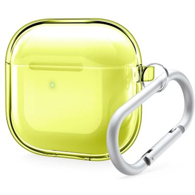 elago Capa transparente compatível com a capa de AirPods 4 compatível com a capa de AirPods 4, mosquetão incluído, redução de amarelecimento, carregamento sem fio, proteção completa (amarelo néon) elago Capa transparente compatível com a capa de AirPods 4 compatível com a capa de AirPods 4, mosquetão incluído, redução de amarelecimento, carregamento sem fio, proteção completa (amarelo néon)