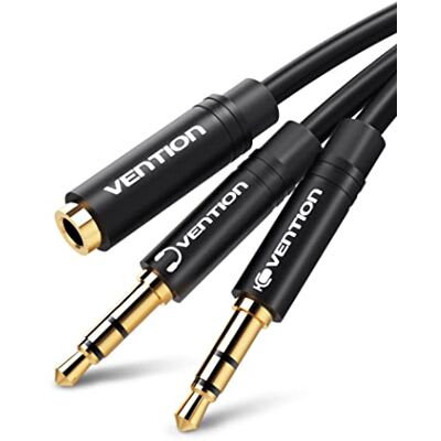VENTION Adaptador Jack 3,5 para PC adaptador áudio feminino 3,5 mm para jack 2 macho para auriculares, microfone separados 3,5 mm cabo divisor auriculares para PS4, Xbox, computador portátil 1,5 m VENTION Adaptador Jack 3,5 para PC adaptador áudio feminino 3,5 mm para jack 2 macho para auriculares, microfone separados 3,5 mm cabo divisor auriculares para PS4, Xbox, computador portátil 1,5 m