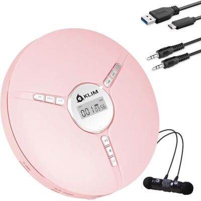KLIM Discman Leitor de CD portátil com bateria interna Novo Inclui fones de ouvido Fusion Leitor de CD Mini Compacto, Pessoal, Compatível com CD-R, CD-RW MP3 Rosa Chip Antisaltos, Música sin Interrupciones, Compatible con CD-R y RW, MP3, Diseño Mini Pe KLIM Discman Leitor de CD portátil com bateria interna Novo Inclui fones de ouvido Fusion Leitor de CD Mini Compacto, Pessoal, Compatível com CD-R, CD-RW MP3 Rosa Chip Antisaltos, Música sin Interrupciones, Compatible con CD-R y RW, MP3, Diseño Mini Pe