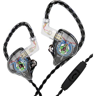 Yinyoo Kbear Storm Professional nos auriculares intra-auriculares monitor para cantores bateristas músicos baixistas, com cabo personalizado IEM, HI Res DESTACÁVEL OFC cabo prateado auriculares Yinyoo Kbear Storm Professional nos auriculares intra-auriculares monitor para cantores bateristas músicos baixistas, com cabo personalizado IEM, HI Res DESTACÁVEL OFC cabo prateado auriculares