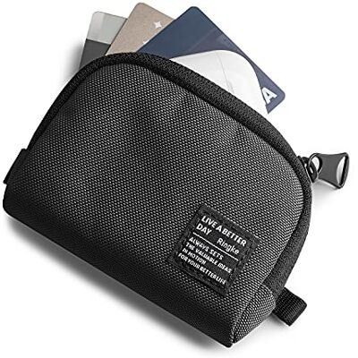 Ringke Mini Pouch Half Pocket compatível com Airpods Pro/3/2/1, capa para Samsung Galaxy Buds Pro/Live/2/1, bolsa duradoura portátil leve com mosquetão Black Ringke Mini Pouch Half Pocket compatível com Airpods Pro/3/2/1, capa para Samsung Galaxy Buds Pro/Live/2/1, bolsa duradoura portátil leve com mosquetão Black