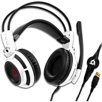 KLIM Puma – Auscultadores Gaming com microfone – Som Surround 7.1 – Auscultadores PS5 de Áudio – Vibração integrada – Brancos – Ideais para Jogar no PC, PS4, PS5 Nova Versão KLIM Puma – Auscultadores Gaming com microfone – Som Surround 7.1 – Auscultadores PS5 de Áudio – Vibração integrada – Brancos – Ideais para Jogar no PC, PS4, PS5 Nova Versão