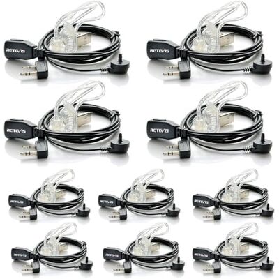 Retevis Pinganillo Walkie Talkie, Auriculares Walkie Talkie Transparentes Antirruido com PTT, Compatível com eSynic Baofeng Kenwood RT24 RT27 RT619 RT668 RT5R (10 Peças) Retevis Pinganillo Walkie Talkie, Auriculares Walkie Talkie Transparentes Antirruido com PTT, Compatível com eSynic Baofeng Kenwood RT24 RT27 RT619 RT668 RT5R (10 Peças)