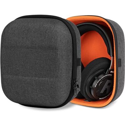 GEEKRIA Shield Case para auriculares over-Ear de tamanho grande, estojo de viagem protetor rígido de substituição com armazenamento de cabos, compatível com Sony MDR-Z1R, Denon AH-D9200 (cinzento GEEKRIA Shield Case para auriculares over-Ear de tamanho grande, estojo de viagem protetor rígido de substituição com armazenamento de cabos, compatível com Sony MDR-Z1R, Denon AH-D9200 (cinzento