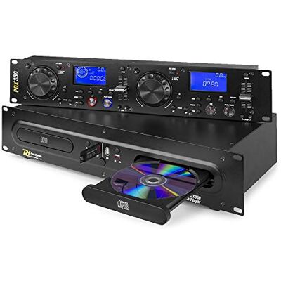 Power Dynamics PDX350 Leitor de CD duplo e USB para DJ profissional 2 pratos com função de scratch, pitch, loop e cue, buffer RAM anti-choque, ecrã LCD duplo, compatível com rack de 19 Power Dynamics PDX350 Leitor de CD duplo e USB para DJ profissional 2 pratos com função de scratch, pitch, loop e cue, buffer RAM anti-choque, ecrã LCD duplo, compatível com rack de 19