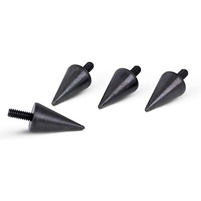 PrecisionGeek Conjunto de 4 pontas de desacoplamento de 1/4" 20 UNC em aço oxidado preto Spikes para altifalantes Hi-Fi e equipamentos de áudio PrecisionGeek Conjunto de 4 pontas de desacoplamento de 1/4" 20 UNC em aço oxidado preto Spikes para altifalantes Hi-Fi e equipamentos de áudio