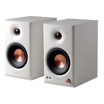 Edifier Altifalantes ativos de estúdio MR4.5 Monitor Hi-Res de 80 W, XLR, TRS, RCA + AUX, Bluetooth 6.0 Multipoint, LDAC-Wireless 24 bit/96 kHz, Aplicação ConneX, EQ + controlador frontal Edifier Altifalantes ativos de estúdio MR4.5 Monitor Hi-Res de 80 W, XLR, TRS, RCA + AUX, Bluetooth 6.0 Multipoint, LDAC-Wireless 24 bit/96 kHz, Aplicação ConneX, EQ + controlador frontal