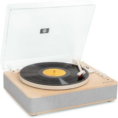 Fenton RP162S Gira-discos com Bluetooth bidirecional e acabamento USB bege Bluetooth bidirecional e USB incorporados, altifalantes integrados e gravação em MP3, para amantes de som analógico Fenton RP162S Gira-discos com Bluetooth bidirecional e acabamento USB bege Bluetooth bidirecional e USB incorporados, altifalantes integrados e gravação em MP3, para amantes de som analógico
