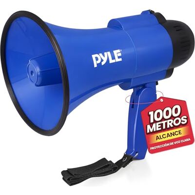 Pyle megafon, portátil, alto-falante, sereia, compacto, com pilhas, potência de 30 V, microfone, som PA, cabo dobrável, ideal para polícias, líderes de torcida, treinadores Pyle megafon, portátil, alto-falante, sereia, compacto, com pilhas, potência de 30 V, microfone, som PA, cabo dobrável, ideal para polícias, líderes de torcida, treinadores