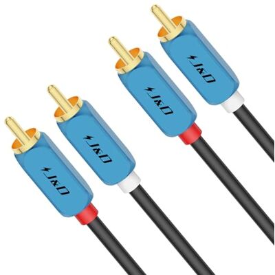 J&D Cabo de áudio estéreo 2 RCA M/M, cabo auxiliar de áudio 2RCA com carcaça de liga de alumínio e tomada banhada a ouro para cinema em casa, HDTV, amplificadores, sistemas Hi-Fi, alto-falantes, 1 M J&D Cabo de áudio estéreo 2 RCA M/M, cabo auxiliar de áudio 2RCA com carcaça de liga de alumínio e tomada banhada a ouro para cinema em casa, HDTV, amplificadores, sistemas Hi-Fi, alto-falantes, 1 M