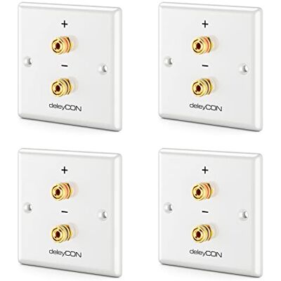 deleyCON 4 Peças Tomada de Conexão Tomada de Parede Alto-Falantes Multimídia Placa de Parede com Conectores Tipo Banana para 1 Alto-Falante (Vermelho/Preto) Sistemas de Som Hi-Fi Surround e Cinema deleyCON 4 Peças Tomada de Conexão Tomada de Parede Alto-Falantes Multimídia Placa de Parede com Conectores Tipo Banana para 1 Alto-Falante (Vermelho/Preto) Sistemas de Som Hi-Fi Surround e Cinema