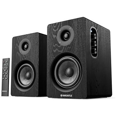 Oakcastle BK100 60 W 2.0 Altifalantes auto-amplificados com Bluetooth 5.4 Altifalantes para TV com HDMI ARC Altifalante ativo para gira-discos e PC, monitores de estúdio HiFi com controlo remoto Oakcastle BK100 60 W 2.0 Altifalantes auto-amplificados com Bluetooth 5.4 Altifalantes para TV com HDMI ARC Altifalante ativo para gira-discos e PC, monitores de estúdio HiFi com controlo remoto