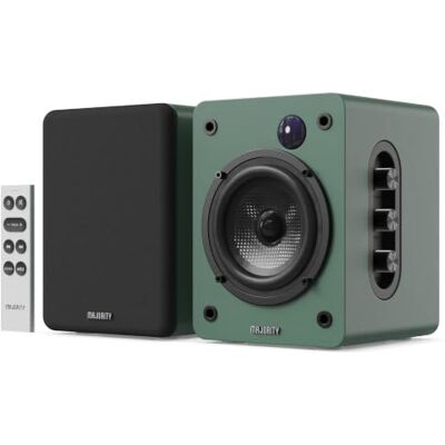 MAJORITY D50X Altifalantes ativos 2.0 de 60 W para PC com Bluetooth 5.3 Altifalantes HiFi de estante com HDMI ARC e AUX, monitores de estúdio com chassis de fibra de carbono (verde) MAJORITY D50X Altifalantes ativos 2.0 de 60 W para PC com Bluetooth 5.3 Altifalantes HiFi de estante com HDMI ARC e AUX, monitores de estúdio com chassis de fibra de carbono (verde)