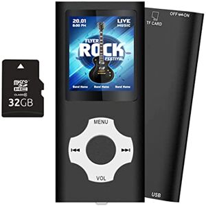 Tabmart 32 GB Leitor MP3 portátil, MP3 com ecrã LCD de 1,8 polegadas, HiFi MP3 Player portátil sem perdas, E-Book, rádio FM, gravador de voz, auriculares incluídos, preto Tabmart 32 GB Leitor MP3 portátil, MP3 com ecrã LCD de 1,8 polegadas, HiFi MP3 Player portátil sem perdas, E-Book, rádio FM, gravador de voz, auriculares incluídos, preto