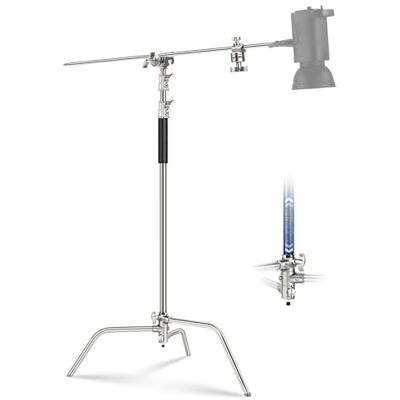 Neewer Básico 100% Aço Inoxidável Suporte de Luz com Braço Articulado, Resistente, Máxima 9.6m/320cm Suporte para Luz de Fotografia, Braço de Fixação de 1.3m/128cm, 2 Cabeças de Suporte para Estúdio Neewer Básico 100% Aço Inoxidável Suporte de Luz com Braço Articulado, Resistente, Máxima 9.6m/320cm Suporte para Luz de Fotografia, Braço de Fixação de 1.3m/128cm, 2 Cabeças de Suporte para Estúdio