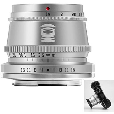 TTARTISAN 35 mm F1,4 lente APS-C MF lente de câmara compatível com câmaras FX Mount X-A10 X-M1 X-M2 X-H1 X-T20 X-T3 X-T100 X-T200 X-T30 X-PR01 XS 10 Plus size . (FX Mount Prata) TTARTISAN 35 mm F1,4 lente APS-C MF lente de câmara compatível com câmaras FX Mount X-A10 X-M1 X-M2 X-H1 X-T20 X-T3 X-T100 X-T200 X-T30 X-PR01 XS 10 Plus size . (FX Mount Prata)