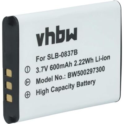 vhbw Bateria recarregável substitui Samsung SLB-0837b para câmara digital DSLR (500 mAh, 3,7 V, Li-Ion) vhbw Bateria recarregável substitui Samsung SLB-0837b para câmara digital DSLR (500 mAh, 3,7 V, Li-Ion)