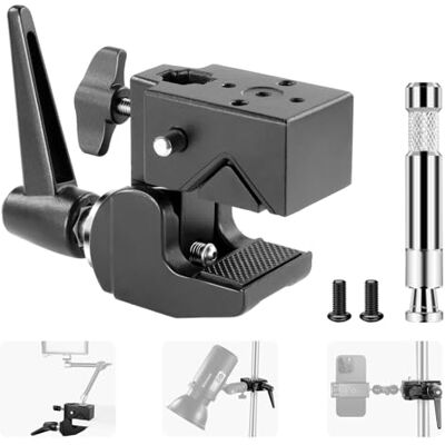 NEEWER Super Clamp com Parafuso de 5/8", Bloqueio de Mola, Garra de 6cm, Abraçadeira de Haste de Caranguejo Resistente, para Câmera de Estúdio, Fotografia e Montagem de Iluminação, Carga Máxima 15kg Resistente Abrazadera Tipo Cangrejo, para Round Pipe F NEEWER Super Clamp com Parafuso de 5/8", Bloqueio de Mola, Garra de 6cm, Abraçadeira de Haste de Caranguejo Resistente, para Câmera de Estúdio, Fotografia e Montagem de Iluminação, Carga Máxima 15kg Resistente Abrazadera Tipo Cangrejo, para Round Pipe F