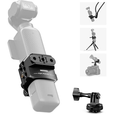 Neewer Pocket AC009 Suporte de gravação de vídeo cardan de liga de alumínio com adaptador de extensão de câmera de ação de rosca de 1/4 polegada, sapata fria compatível com DJI Osmo Pocket 3 Neewer Pocket AC009 Suporte de gravação de vídeo cardan de liga de alumínio com adaptador de extensão de câmera de ação de rosca de 1/4 polegada, sapata fria compatível com DJI Osmo Pocket 3