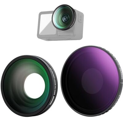 NEEWER Variable ND Filtro de lentes kit compatível com dji Osmo Action 5 Pro/4, vidro ótico HD multicamada parafuso ND8-32 (3-5 paradas) 185° FOV lente grande angular acessórios câmara ação, FL-54 NEEWER Variable ND Filtro de lentes kit compatível com dji Osmo Action 5 Pro/4, vidro ótico HD multicamada parafuso ND8-32 (3-5 paradas) 185° FOV lente grande angular acessórios câmara ação, FL-54