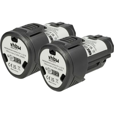 vhbw 2X bateria compatível com AEG BLL12C, BS12C2, BS12C, BBH12, BBS 12C, BLL 12C, BS 12C ferramenta (2000 mAh, Li-Ion, 12 V) vhbw 2X bateria compatível com AEG BLL12C, BS12C2, BS12C, BBH12, BBS 12C, BLL 12C, BS 12C ferramenta (2000 mAh, Li-Ion, 12 V)