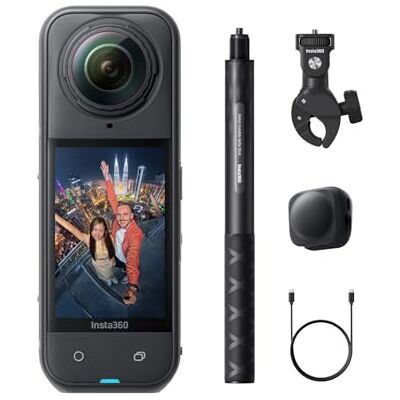 Insta360 Pacote de motociclista X5 câmara 8K 360° impermeável, lente dura e substituível, bateria de 3 horas, áudio claro, estabilização, efeito Selfie Stick invisível, líder com pouca luz Insta360 Pacote de motociclista X5 câmara 8K 360° impermeável, lente dura e substituível, bateria de 3 horas, áudio claro, estabilização, efeito Selfie Stick invisível, líder com pouca luz