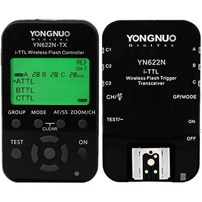 YONGNUO YN622N-KIT Kit de disparador de flash sem fios HSS iTTL e transmissor para câmara Nikon YONGNUO YN622N-KIT Kit de disparador de flash sem fios HSS iTTL e transmissor para câmara Nikon