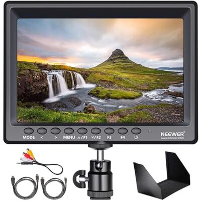 NEEWER F100 7" 1280x800 IPS Monitor de Ecrã de Campo Suporte 4k Entrada de Vídeo HDMI para Câmara DSLR sem Espelho Sony A7S II A6500 Panasonic GH5 Canon 5D Mark IV e mais (Bateria não incluída) Entrada HDMI 1080p,Parasol,Trípode Para Cámaras DSLR,Estabi NEEWER F100 7" 1280x800 IPS Monitor de Ecrã de Campo Suporte 4k Entrada de Vídeo HDMI para Câmara DSLR sem Espelho Sony A7S II A6500 Panasonic GH5 Canon 5D Mark IV e mais (Bateria não incluída) Entrada HDMI 1080p,Parasol,Trípode Para Cámaras DSLR,Estabi