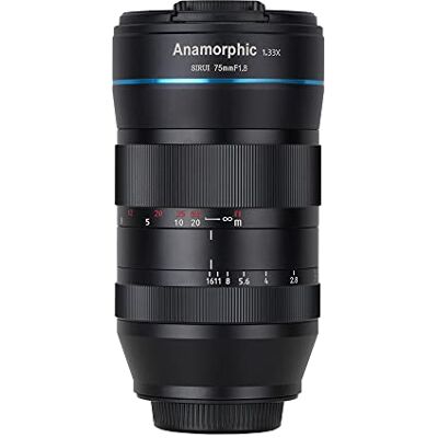 Sirui 75 mm F1,8 1,33X alvo cinema anamórfico APS-C (armação E) para A6400/FX30 Sirui 75 mm F1,8 1,33X alvo cinema anamórfico APS-C (armação E) para A6400/FX30