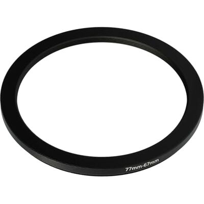 vhbw Anel adaptador Step Down de 77 mm a 67 mm para alvo da câmara adaptador de filtro, metal preto Adaptador de filtro, metal negro vhbw Anel adaptador Step Down de 77 mm a 67 mm para alvo da câmara adaptador de filtro, metal preto Adaptador de filtro, metal negro