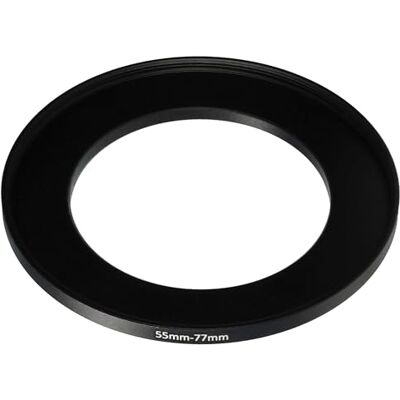 vhbw Anel Step Up 55 mm 77 mm para lente da câmara adaptador de filtro, metal preto vhbw Anel Step Up 55 mm 77 mm para lente da câmara adaptador de filtro, metal preto