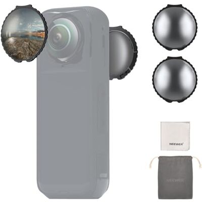 Neewer ND Filtros compatível com Insta360 X5, ND16 jogo de filtro alvo, 4 etapas redução de luz rosca detecção automática vidro ótico multicamada densidade neutra, acessório para Action Cam, 2 pacotes Neewer ND Filtros compatível com Insta360 X5, ND16 jogo de filtro alvo, 4 etapas redução de luz rosca detecção automática vidro ótico multicamada densidade neutra, acessório para Action Cam, 2 pacotes