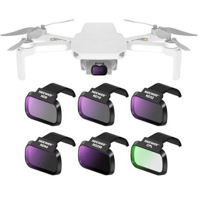 Neewer Conjunto de 6 filtros ND CPL compatíveis com DJI Mini 4K/2/Mavic/SE/2 SE, Acessórios para Objetivos de Drones, Filtro polarizador Circular de Densidade Neutra ND8/ND16/ND32/ND64/ND256, Cristal Neewer Conjunto de 6 filtros ND CPL compatíveis com DJI Mini 4K/2/Mavic/SE/2 SE, Acessórios para Objetivos de Drones, Filtro polarizador Circular de Densidade Neutra ND8/ND16/ND32/ND64/ND256, Cristal
