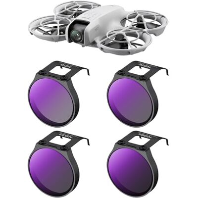 K&F CONCEPT Pacote de 4 filtros ND para dji Neo- ND8 ND16 ND32 ND64, vidro ótico HD de densidade neutra revestido multicamada com moldura de liga K&F CONCEPT Pacote de 4 filtros ND para dji Neo- ND8 ND16 ND32 ND64, vidro ótico HD de densidade neutra revestido multicamada com moldura de liga