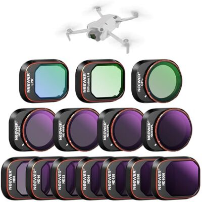 Neewer Conjunto de filtros compatíveis com DJI Mini 4 Pro, 14 Unidades, Filtro ND polarizado, ND8 ND16 ND32 ND64 ND128 ND256 ND1000 ND8/PL ND16/PL ND32/PL ND64/PL Difusão preta 1/4 Polegada quinamento Neewer Conjunto de filtros compatíveis com DJI Mini 4 Pro, 14 Unidades, Filtro ND polarizado, ND8 ND16 ND32 ND64 ND128 ND256 ND1000 ND8/PL ND16/PL ND32/PL ND64/PL Difusão preta 1/4 Polegada quinamento