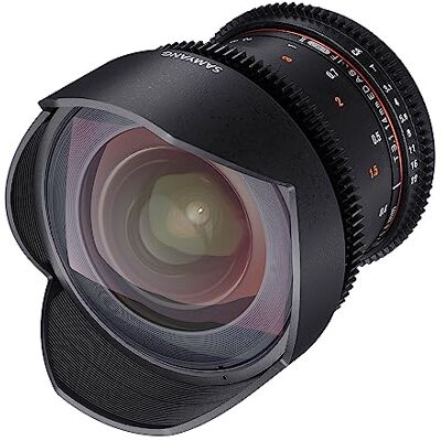 Samyang F1312601101 Objetiva de vídeo VDSLR para Canon EF (Distância Focal Fixa 14mm, Abertura T3.1-22 ED AS IF UMC II), Preto Samyang F1312601101 Objetiva de vídeo VDSLR para Canon EF (Distância Focal Fixa 14mm, Abertura T3.1-22 ED AS IF UMC II), Preto