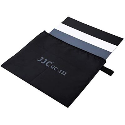 JJC Conjunto de cartões de equilíbrio de tamanho A4, 3 em 1, cor cinzenta, 18% branco, para câmaras DSLR digitais, cartão de calibração com capa de transporte, impermeável para Canon Nikon Sony JJC Conjunto de cartões de equilíbrio de tamanho A4, 3 em 1, cor cinzenta, 18% branco, para câmaras DSLR digitais, cartão de calibração com capa de transporte, impermeável para Canon Nikon Sony