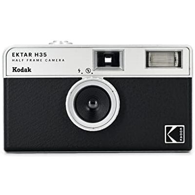 Kodak EKTAR H35 Câmara de Filme de Meio Quadro de 35 mm, Reutilizável, sem Foco, Leve, fácil de Usar (Preta) (filme e bateria não incluídas) Kodak EKTAR H35 Câmara de Filme de Meio Quadro de 35 mm, Reutilizável, sem Foco, Leve, fácil de Usar (Preta) (filme e bateria não incluídas)