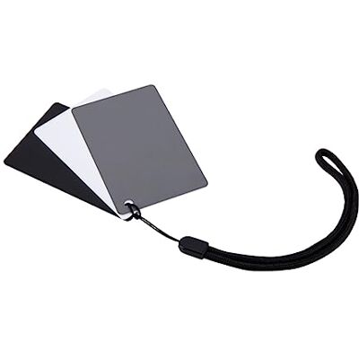 JJC Cartões de tamanho de bolso 3 em 1, conjunto de equilíbrio de cor branca de 18% para câmara digital DSLR e exposição de filme, cartões de verificação para Canon Nikon Sony JJC Cartões de tamanho de bolso 3 em 1, conjunto de equilíbrio de cor branca de 18% para câmara digital DSLR e exposição de filme, cartões de verificação para Canon Nikon Sony