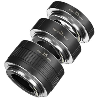 JJC Auto Focus Conjunto de tubos de extensão para Canon EF/EF-S Lens DSLR Cameras EOS 850D 800D 760D 750D 700D 250D 90D 80D 77D 5DS R 5D Mark II III IV 7D 6D câmaras DSLR digitais JJC Auto Focus Conjunto de tubos de extensão para Canon EF/EF-S Lens DSLR Cameras EOS 850D 800D 760D 750D 700D 250D 90D 80D 77D 5DS R 5D Mark II III IV 7D 6D câmaras DSLR digitais