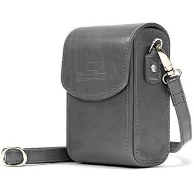 MegaGear MG1213 Estojo de couro, com correia para Panasonic Lumix DC-ZS70, DC-TZ90, DMC-LX10, DMC-ZS60, DMC-TZ80, DMC-ZS100, TZ101 cinzento MegaGear MG1213 Estojo de couro, com correia para Panasonic Lumix DC-ZS70, DC-TZ90, DMC-LX10, DMC-ZS60, DMC-TZ80, DMC-ZS100, TZ101 cinzento